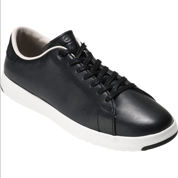 cole haan black leather sneakers